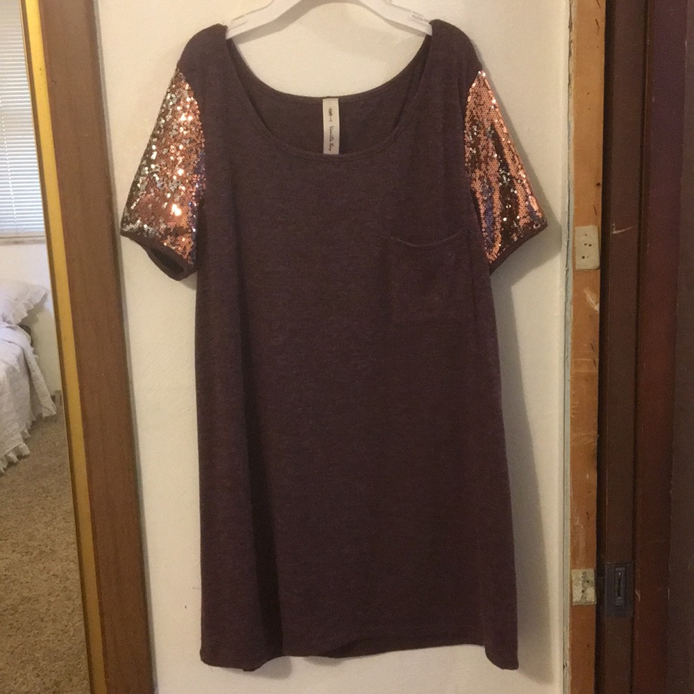 Purple Sparkly Sleeve dress